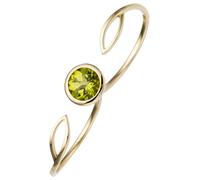 Goldring JOBO "Ring Zweifingerring" Gr. 58, grün, Fingerringe, Damen, 58, Gelbgold 585, Goldring, 585 Gold mit Peridot (78586167-58) grün