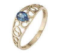 Goldring JOBO "Saphirring" Gr. 58, blau, Fingerringe, Damen, 58, Gelbgold 585, Goldring, 585 Gold mit Saphir Tropfen (83932027-58) blau
