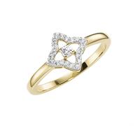 Luigi Merano - Ring in Blütenform, mit Zirkonia, Gold 375 Ringe 1 ct Hellbraun
