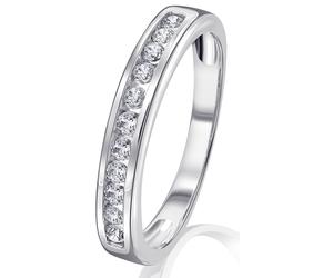 Goldring ONE ELEMENT "Zirkonia Ring aus 333 Weißgold" Gr. 56, silber, Fingerringe, Damen, 56,mit Zirkonia, Gold Weißgold 333, Gold, Weißgold 333, Goldring, Persönlicher Akzent - schlicht, modern, auss