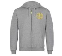 Gold's Gym GGSWT156 Herren Zip Through Sweater Hoody Printed Hooded Sweatshirt Hoodie, grau, S