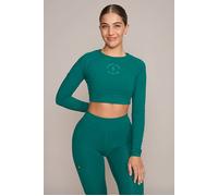 Gold's Gym Helen - Women's Cropped Longsleeve Top Green Größe: XL | Sportshirts Outlet | Damen | Grün