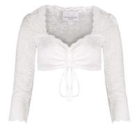 Goldschmidt Trachten Dirndlbluse Rosalie | 3/4-Arm und Herzausschnitt aus Spitze | Damen (DE/NL/SE/PL, Numerisch, 34, Regular, Regular, weiß)