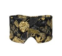 Goldschwarze tropische Blätter, Vollständige Augenabdeckungen, lichtblockierende Augenmaske, Schlafaugen- und Ohrenschützer