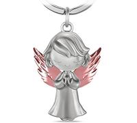 Goldziples Schutzengel Schlüsselanhänger mit Geschenkbox,Auto-Schlüssel Glücksbringer aus Metall in Silber,sich als Geschenk für Frau, Mann, Kinder,Autofahren Anfänger (Flügel Roségold)