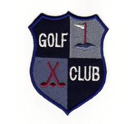 Golf Club Logo Blau Aufnäher zum aufbügeln oder aufnähen Bügelbild Aufbügler für Kleidung gestickter Bügelflicken Applikation Wappen Abzeichen Patch Größe 6,2 x 8,0 cm