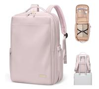 GOLF QUALITY Reiserucksack Damen, Handgepäck Rucksack, Travel Backpack für 17,3 Zoll Laptop, Anti Diebstahl Rucksack Flugzeug Handgepäck, Rucksackh Herren für Arbeit Schule Reise Grau Rosa