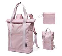 GOLF QUALITY Rucksack Damen Herren, Rolltop Backpack 2-in-1 Foldable Handtasche Leichtgewicht Casual Daypack Schultertasche Nylon Reiserucksack Schule Arbeit Wander,22L Rosa-Violett