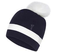 Golfino Cotton Cashmere Pompom Beanie, dunkelblau/mehrfarbig