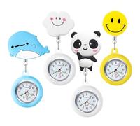 GOMETY 4 Stück Krankenschwester Uhr, Niedliche Schwesternuhr Einziehbar Taschenuhr Krankenschwesteruhr Krankenschwester Uhren mit Glow Pointer für Arzt Pfleger Student Damen Herren