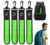 GOMETY LED Blinklicht für Schulranzen, 4 Stück Kinder Reflektoren Blinklicht Schulranzen mit 3 Modi Sicherheitslicht Wasserdicht Reflektor Anhänger für Rucksack Wandern Joggen (Grün)