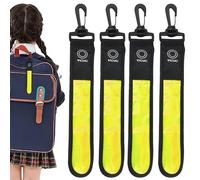 GOMETY LED Blinklicht für Schulranzen, 4 Stück Kinder Reflektoren Blinklicht Schulranzen mit 3 Modi Sicherheitslicht Wasserdicht Reflektor Anhänger für Rucksack Wandern Joggen (Gelb)