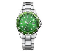 GONEWA Herrenuhr & Damenuhr aus Edelstahl in silber/grün- schweizer Stil