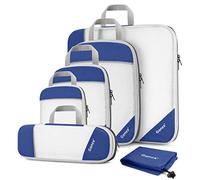 Gonex Compression Packing Cubes Kompressionspackwürfel für Koffer Organizer | 6-teilig Packwürfel Kompression Packtaschen mit Wäschesack, Sichtnetz, 2-Reißverschluss-Kompressionssystem, Leicht (450g)