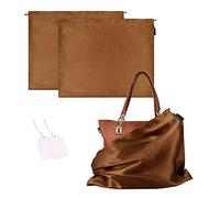 GONGKANGYUAN 2 Stück Schuhtasche Kordelzugbeutel Aufbewahrungsbeutel Aufbewahrungstasche aus Seide für Handtaschen-Organizer Geldbörse Taschenbücher Schuhe Stiefel (Braun, 50×60 cm)