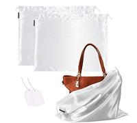 GONGKANGYUAN 2 Stück Schuhtasche Kordelzugbeutel Aufbewahrungsbeutel Aufbewahrungstasche aus Seide für Handtaschen-Organizer Geldbörse Taschenbücher Schuhe Stiefel (Weiss, 50×60 cm)