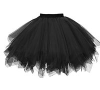 GOOBGS Damen 50er Ballettrock Ballet Tulle Mini Puffy Tutu | Women's 50er ballet tütü, Multi-layer tutu, Vintage Ballet Bubble Tulle, Petticoat Unterrock Skirts, Carnival Party Skirt
