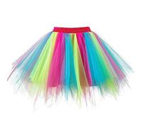 GOOBGS Damen 50er Ballettrock Ballet Tulle Mini Puffy Tutu | Women's 50er ballet tütü, Multi-layer tutu, Vintage Ballet Bubble Tulle, Petticoat Unterrock Skirts, Carnival Party Skirt