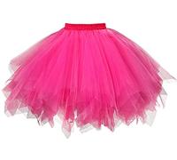 GOOBGS Damen 50er Ballettrock Ballet Tulle Mini Puffy Tutu | Women's 50er ballet tütü, Multi-layer tutu, Vintage Ballet Bubble Tulle, Petticoat Unterrock Skirts, Carnival Party Skirt