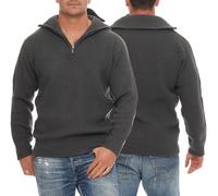 Good Deal Market Universeller Strickpullover für Herren ob als Arbeitspulli Herren oder Freizeit-Basic der Troyerkragen mit Reißverschluss ist praktisch Gr. 58 Oliv