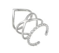GOOD.designs 3-teilige verstellbare Stapelringe Silber Damen