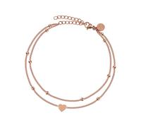 GOOD.designs Fußkette mit Herz-Anhänger Rose Damen