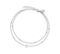 GOOD.designs Fußkette mit Herz-Anhänger Silber Damen