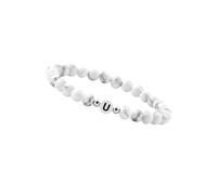 GOOD.designs Perlenarmband aus Howlith-Steinen mit dem Buchstaben U Onesize Damen