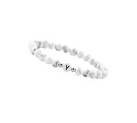 GOOD.designs Perlenarmband aus Howlith-Steinen mit dem Buchstaben Y Onesize Damen