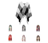 Good Nite Schal Damen Herren Winter Herbst Schals & TüCher Für Kuschelig Flauschig Festlich Großer Karo Warm Weich Scarf Nüchtern und Stilvoll(Schwarz,200x60cm)