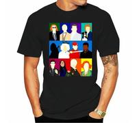 Good Omens Angel Aziraphale Demon Crowley Pop Art Black T-Shirt Retro Men Cotton Tees Tops Anime Harajuku Streetwear Black 3XL
