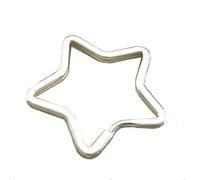 Goodplan Edelstahl Flache Schlüsselanhänger Sternform Schlüsselanhänger Ring für Zuhause Autoschlüssel DIY Zubehör Silber 1 Stücke