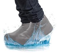 GOODS+GADGETS Silikon Überziehschuhe Überschuhe wasserdichte Schuh-Überzieher rutschfeste Regen-Schuhe Wiederverwendbare Schuhschoner (L (40-45) Grau)