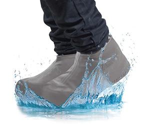 GOODS+GADGETS Silikon Überziehschuhe Überschuhe wasserdichte Schuh-Überzieher rutschfeste Regen-Schuhe Wiederverwendbare Schuhschoner (M (34-39) Grau)