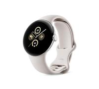 Google Pixel Watch 2 mit dem Besten von Fitbit und Google, Android-Smartwatch, poliertes silberfarbenes Aluminiumgehäuse, aktives Band aus Porzellan, WLAN (erneuert)