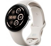 Google Pixel Watch 3 45mm LTE mit Sportarmband polished-silver/porcelain