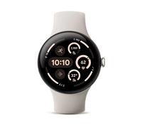 Google Pixel Watch 3 (45 mm) - Android smartwatch with Heart Rate Tracking, Advanced Running from Fitbit, Fitness Insights, 24-Hour Battery - Polished Silver Aluminium Case - Porcelain Band - LTE