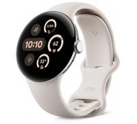 Google Pixel Watch 3 45mm WiFi mit Sportarmband polished-silver/porcelain