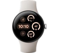 GOOGLE PIXEL WATCH 3 41MM/LTE/SILVER/PORCELAIN Smartwatch Aluminium Fluorelastomer, 130-175 mm, 165-210 Porcelain