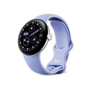Google Pixel Watch 4 (41 mm) - Android-Smartwatch mit gewölbtem Display und Fitness-Tracking und Unterstützung von Gemini - Aluminiumgehäuse in Polished Silver - Sportarmband in Iris - WLAN