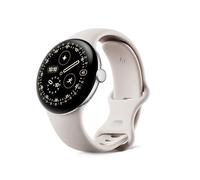 Google Pixel Watch 4 (41 mm) - Android-Smartwatch mit gewölbtem Display und Fitness-Tracking und Unterstützung von Gemini - Aluminiumgehäuse in Polished Silver - Sportarmband in Porcelain - WLAN
