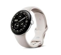 Google Pixel Watch 4 (45 mm) - Android-Smartwatch mit umfassendem Gesundheits- und Fitness-Tracking und Unterstützung von Gemini - Aluminiumgehäuse in Polished Silver - Sportarmband in Porcelain - LTE