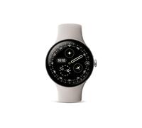 Google Pixel Watch 4 (45 mm) - Android-Smartwatch mit Gesundheits- und Fitness-Tracking und Unterstützung von Gemini - Aluminiumgehäuse in Polished Silver - Sportarmband in Porcelain - WLAN