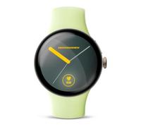 Google Pixel Watch 4 (41 mm) - Android-Smartwatch mit gewölbtem Display und Fitness-Tracking und Unterstützung von Gemini - Aluminiumgehäuse in Champagne Gold - Sportarmband in Lemongrass - WLAN