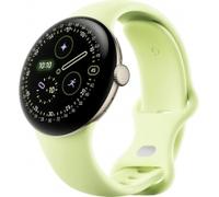 Google Pixel Watch 4 (41 mm) - Android-Smartwatch mit gewölbtem Display und Fitness-Tracking und Unterstützung von Gemini - Aluminiumgehäuse in Champagne Gold - Sportarmband in Lemongrass - WLAN