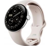 Google Pixel Watch 4 WiFi 41mm mit Sportarmband polished-silver/porcelain