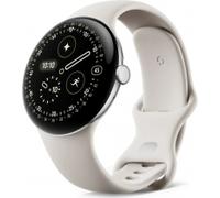 Google Pixel Watch 4 WiFi 45mm mit Sportarmband polished-silver/porcelain