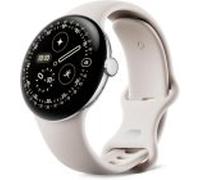 Google Pixel Watch 4 [WiFi only inkl. Kautschuk-Armband porcelain] 41mm Aluminiumgehäuse polished silver | Zustand: Neu