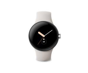 Google Pixel Watch - WLAN Smartwatch - Silber mit Chalk Armband