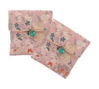 GOOHOCHY Reise Schmuckkästchen Mini Schmuckkästchen 2 Stück Chinesischer Schmuckbeutel aus besticktem Gewebe mit Klappdeckel und Staubschutz für Damen und Mädchen